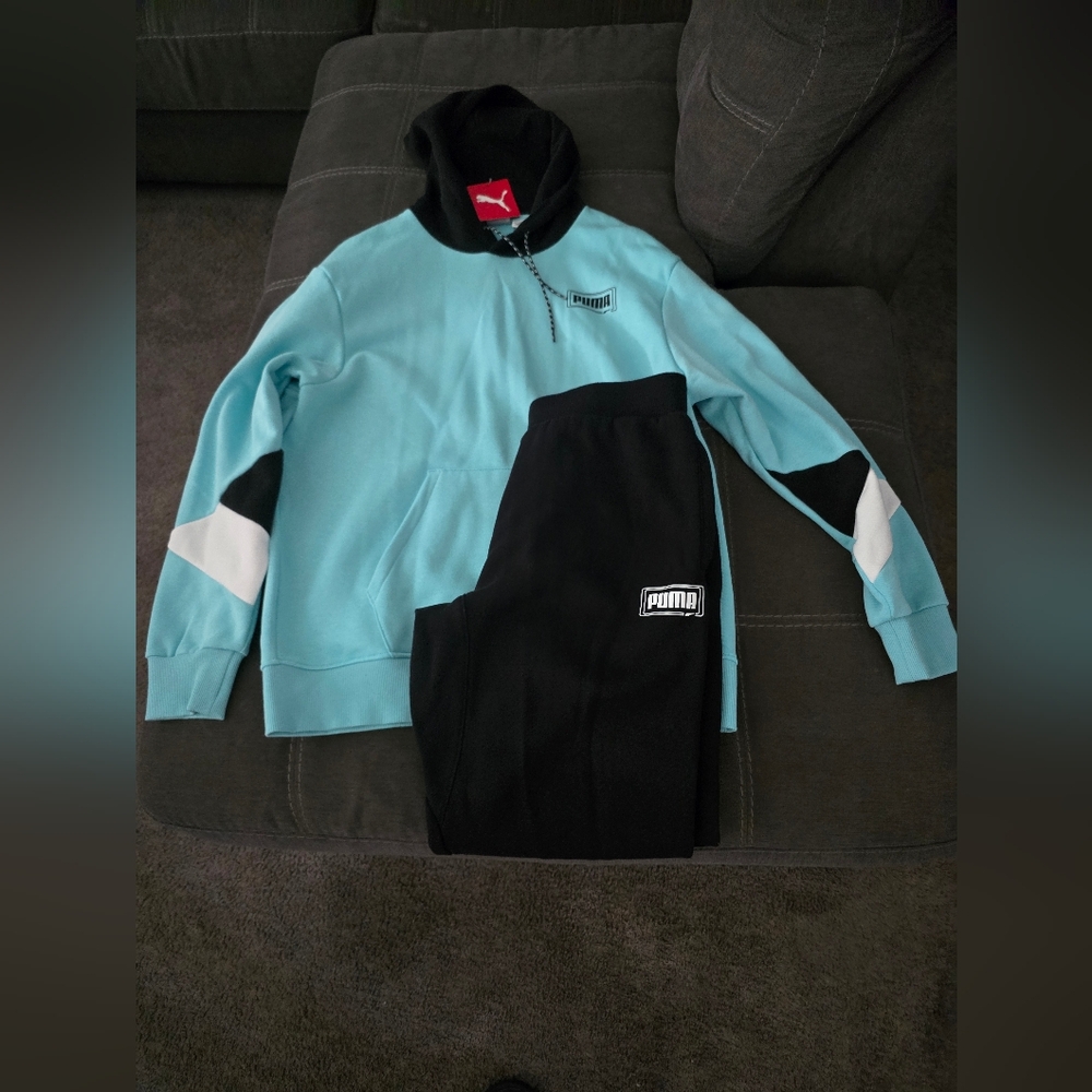 Puma Blue and Black Sweat Suit
